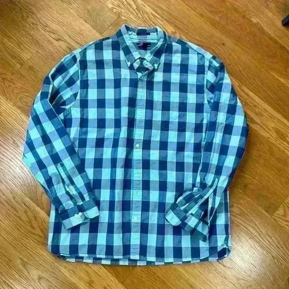 Lands' End Other - Lands' End Men's Size XL Button Down Blue Buffalo Check Oxford Shirt